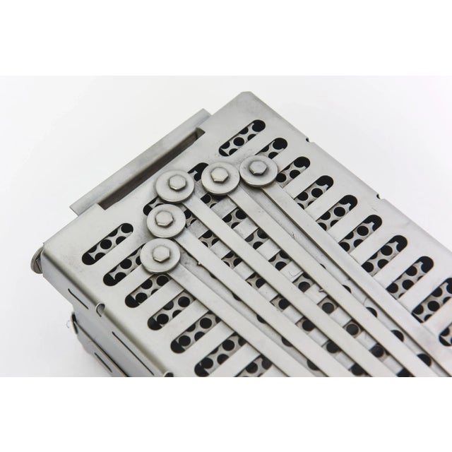 Vintage Stanley Szwarc Stainless Steel Rectangular Perforated Large Studio Box One of a KInd For Sale - Image 10 of 12