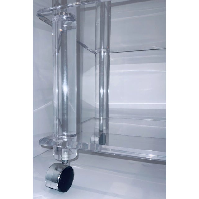 Vintage Mid-Century Modern Lucite Bar Cart For Sale - Image 4 of 5