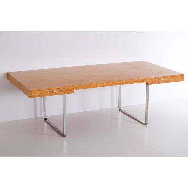 Wood JH 810 Oak Desk attributed to Hans J. Wegner, Denmark, 1970s For Sale - Image 7 of 15