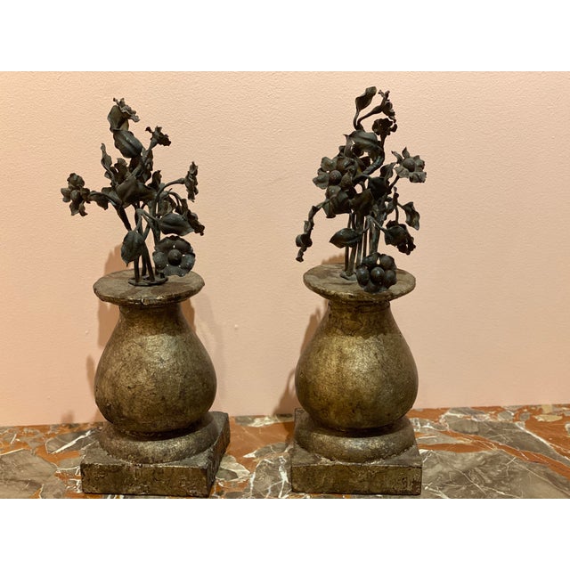 19th Century Finials With Iron Decoration - a Pair For Sale In Dallas - Image 6 of 7