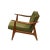 Mid-Century Modern Vintage Scandinavian Armchair with Green Corduroy Upholstery, 1970s For Sale - Image 3 of 7