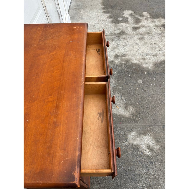 Early American Colonial Revival Chest of Drawers | Vintage Wooden Dresser | Mid Century Solid Wood Bedroom Dresser | Vintage Maple Dresser For Sale - Image 9 of 12