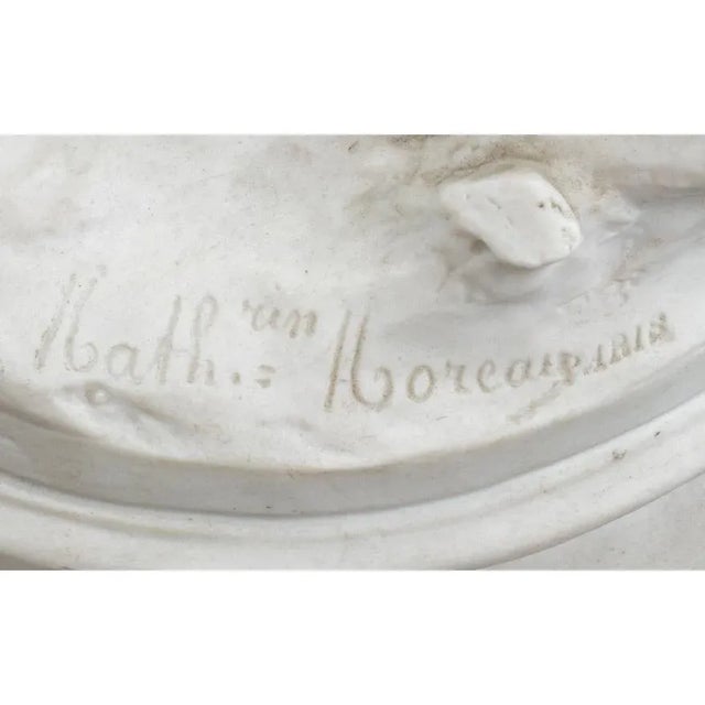 French porcelain decorative sculpture by Mathurin Moreau ( French, 1822-1912). The grape harvester " La Grappilleuse" a...