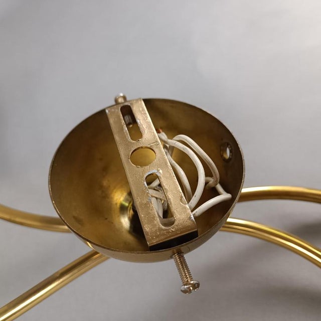 Brass and Glass Wall Lamps, 1950s, Set of 3 For Sale - Image 12 of 13