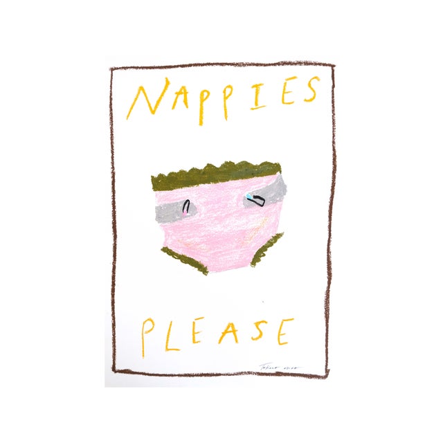 2020s Baby Trio - Sleep Please, Milk Please & Nappies Please A4 Prints by Tatiana Alida For Sale - Image 5 of 6