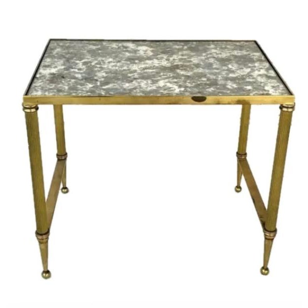 Mid Century Brass Nesting Tables in Maison Jansen Style For Sale - Image 11 of 11