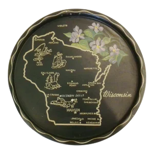 Mid-Century Wisconsin Metal Tourist Tray