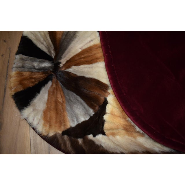 Textile Late 20th Century Handmade Mink Queen Size Quilt With Velvet Underside For Sale - Image 7 of 11