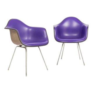 Mid Century Purple Dax Lounge Chairs by Eames for Herman Miller, 1960s For Sale