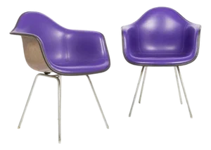 Mid Century Purple Dax Lounge Chairs by Eames for Herman Miller, 1960s