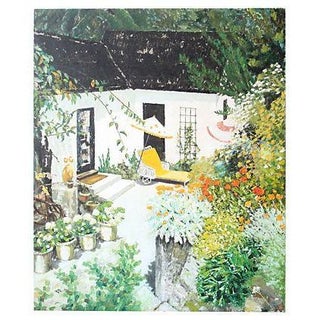 Large Scale Oil Painting - Backyard Garden For Sale
