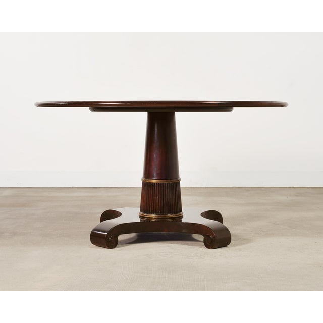 Thomas Pheasant for Baker Mahogany Round Pedestal Dining Table For Sale - Image 18 of 18