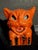 Vintage Molded Papier-Mâché Halloween Orange Cat Candy Container / Lantern For Sale - Image 10 of 11