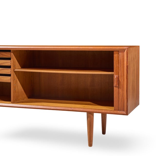Svend Aage Larsen Mid Century Danish Teak Tambour Door Credenza For Sale - Image 9 of 12