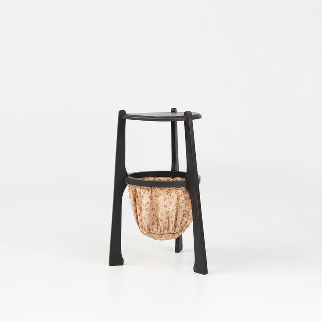 Art Nouveau Side Table in Blackened Wood with Storage Basket, Belgium, 1890s For Sale - Image 11 of 11
