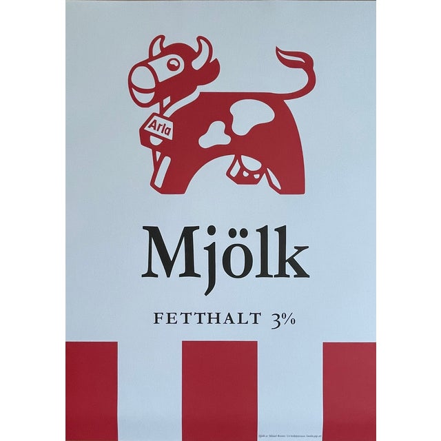 This exhibition poster, designed by renowned artist Mikael Reuter for Mjölk, offers a stunning Swedish pop art...