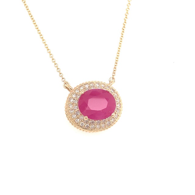 Ruby Diamond Necklace 14k Gold 18" 5.06 TCW Certified For Sale In New York - Image 6 of 11