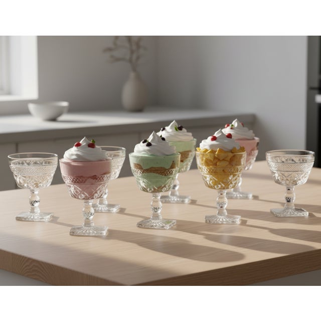 Vintage Imperial Glass Co. "Cape Cod" Clear Glassware Set - Goblets & Dessert Coupes - 16 Pieces For Sale In Fayetteville, AR - Image 6 of 10