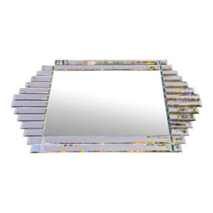 1980s Panel Wall Mirror With Beveled Edges