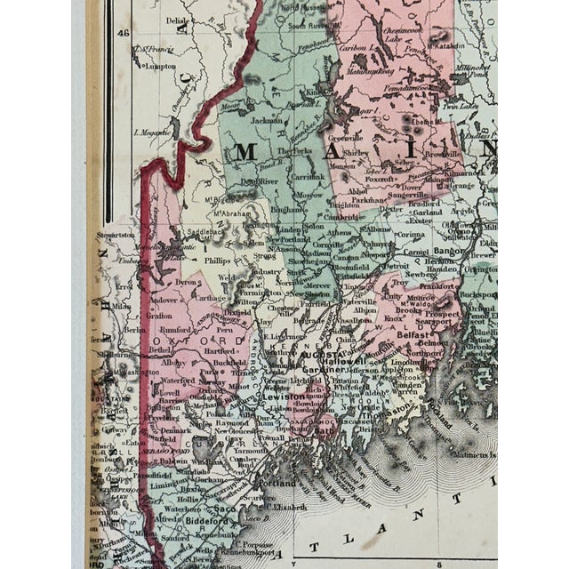 Maine by Colton — Original Atlas Map, 1850 For Sale - Image 4 of 5