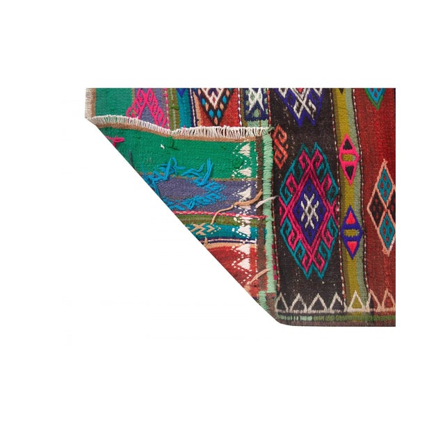 1960s Colorful Vintage Embroidered Kilim Rug - 5`5" X 10`4" For Sale - Image 5 of 6