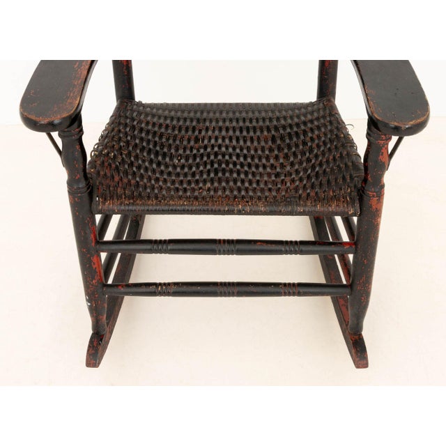 American Rustic Woven Rush Rocking Chair | Chairish