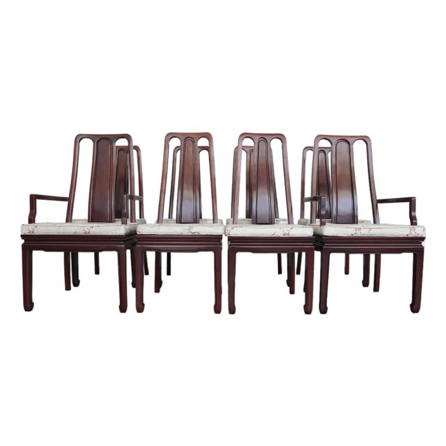 Vintage Chinoiserie Dining Chairs (Set of 8) For Sale