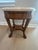 Kreiss Round Wood and Travertine Top Sussex Side Table/Nightstand Attributed to Kreiss Sussex—Natural Walnut With Neoclassical Paws For Sale - Image 4 of 13