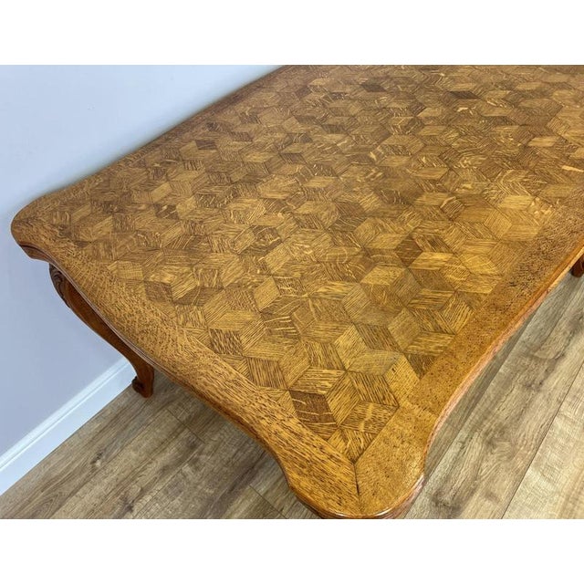 Brown French Louis XVI Extendable Dining Table in Carved Oak For Sale - Image 8 of 15