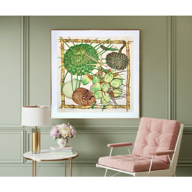 This is an authentic and professionally framed rare Hermès silk scarf called "Jardin Créole" from 1994. Designed by...