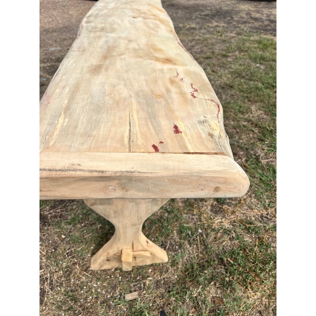 French 19th Century Bleached Solid Oak Country Console Table For Sale - Image 12 of 12