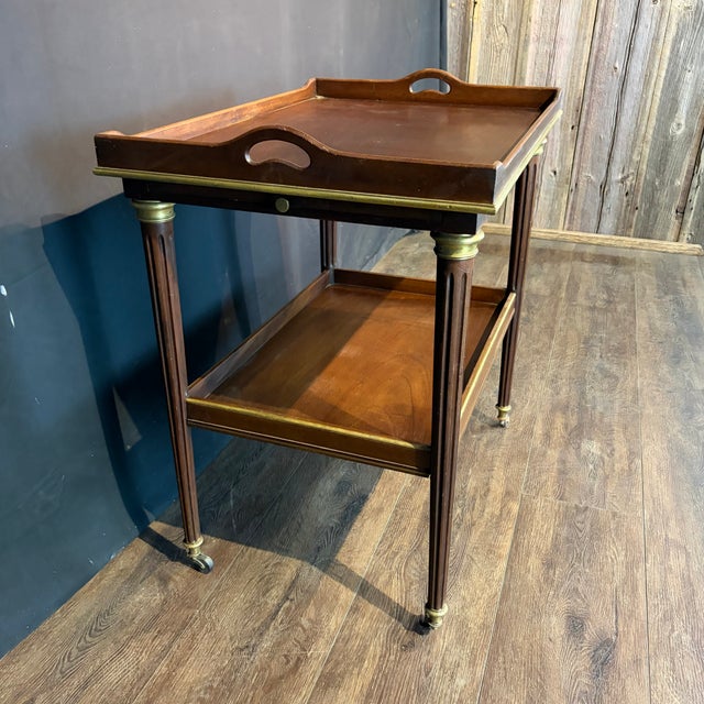 Antique French Bar Cart or Drinks Trolley With Pull-Out Leaves For Sale In Portland, ME - Image 6 of 11
