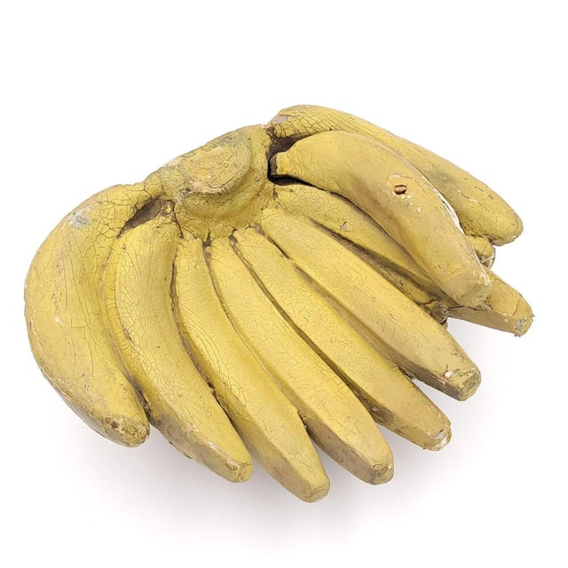 Curious Old Grocery Prop of Carved and Painted Bananas For Sale - Image 4 of 7