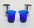 Mid 20th Century Art Deco Era Cobalt Blue Glass Barbell Martini Cocktail Shaker Set From France For Sale - Image 10 of 11