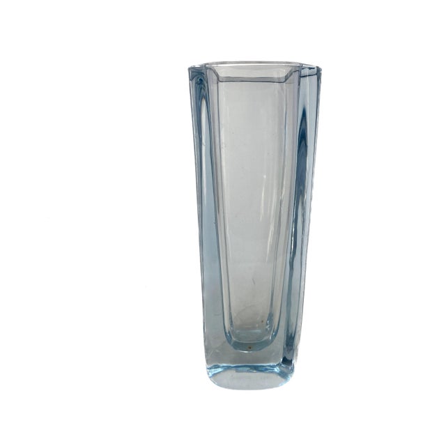1960s 10.5" Strömbergshyttan Swedish Art Glass "Sommerso" Vase, Model 1031 For Sale - Image 9 of 10