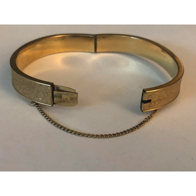 Mid-Century Modern 1950s Krementz 12k Gold Overlay Bangle Bracelet For Sale - Image 3 of 7
