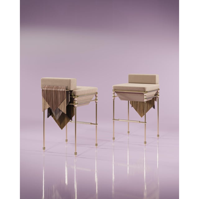 Seraphine Bar Chair with Fringes from Ottiu For Sale - Image 15 of 16