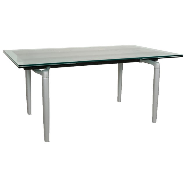 8170 Glass Silver Extendable Dining Table from Rolf Benz For Sale