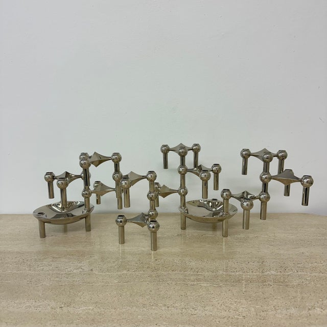 Metal Candleholders by Fritz Nagel & Ceasar Stoffi for BMF, 1960s, Set of 13 For Sale - Image 7 of 18