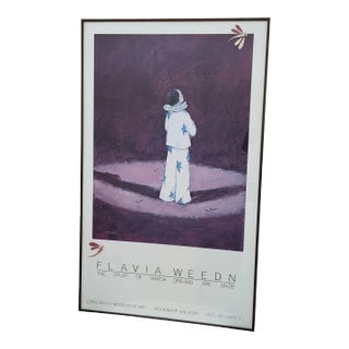 1982 Flavia Weedn Signed Poster ~ Long Beach Museum of Art Bookshop Gallery | Circus Clown, Dreamer For Sale