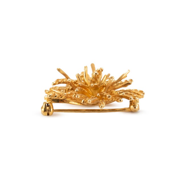 Tiffany and Co. Vintage Tiffany & Co. 18k Yellow Gold Sea Anemone Pin Brooch For Sale - Image 4 of 8