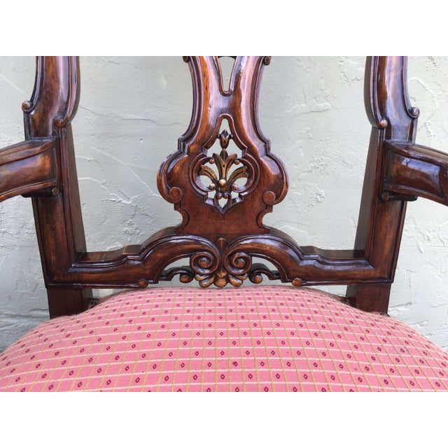 Burl Walnut Queen Anne Style Armchairs, Circa 1940 - a Pair For Sale - Image 10 of 12