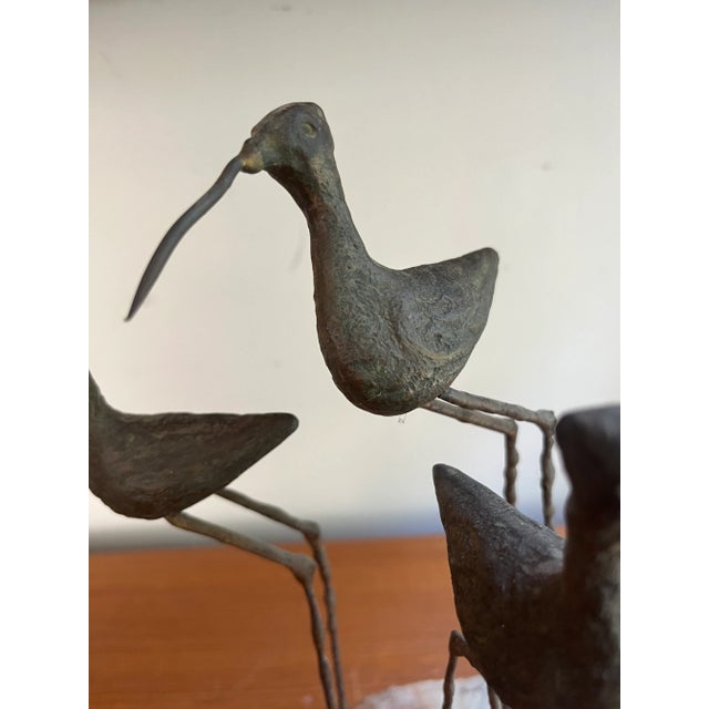 Bronze Mid Century Sculpture Birds on Stone by Curtis Jere 1969 For Sale - Image 8 of 10