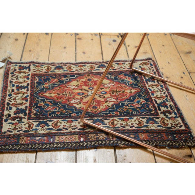 Antique West Persian Square Bag Face Rug Mat - 2' X 2'6" For Sale In New York - Image 6 of 8