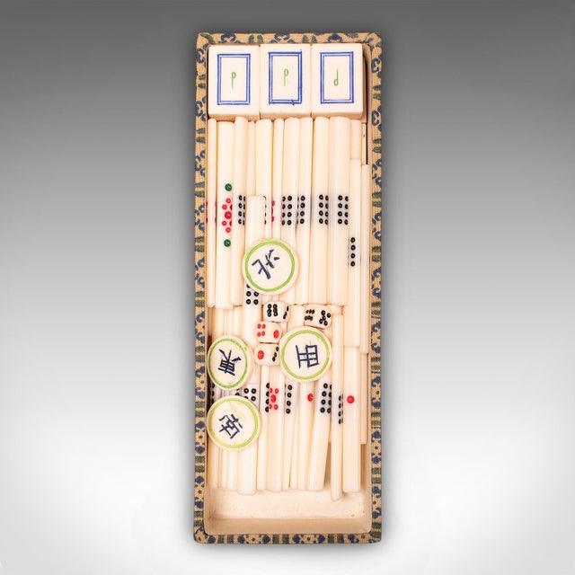 Wood Vintage Mah Jong Game Case, Oriental, Gaming Box, Bamboo Pieces, Mid Century For Sale - Image 7 of 10