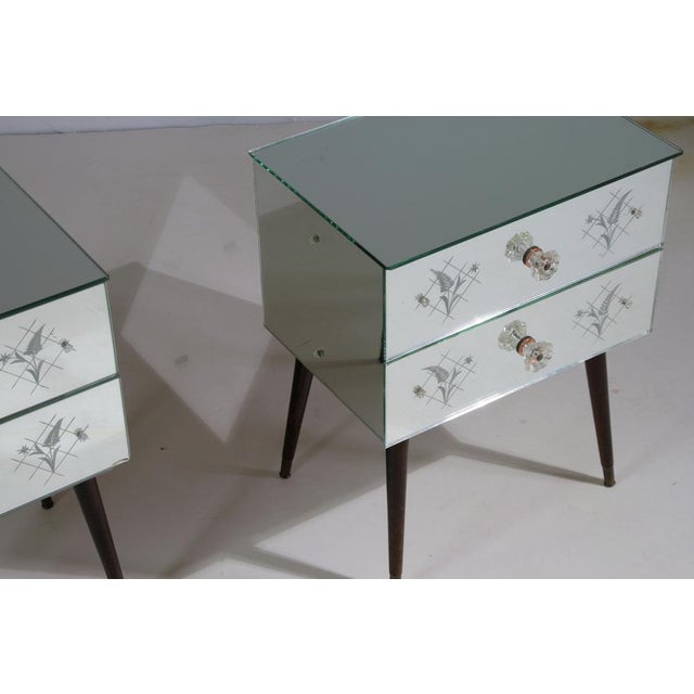 Art Deco Mirrored Bedside Tables, 1950s, Set of 2 For Sale - Image 9 of 18