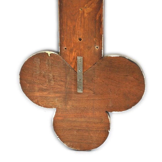 Antique Monumental Gothic Parcel Gilt & Polychromed Carved Oak Cross 19thC For Sale - Image 12 of 13