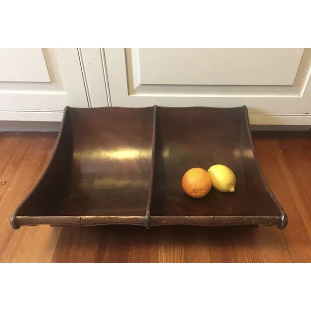 19th Century Antique 19th Century English Regency Mahogany Sleigh Form Cheese Coaster Centerpiece For Sale - Image 5 of 11