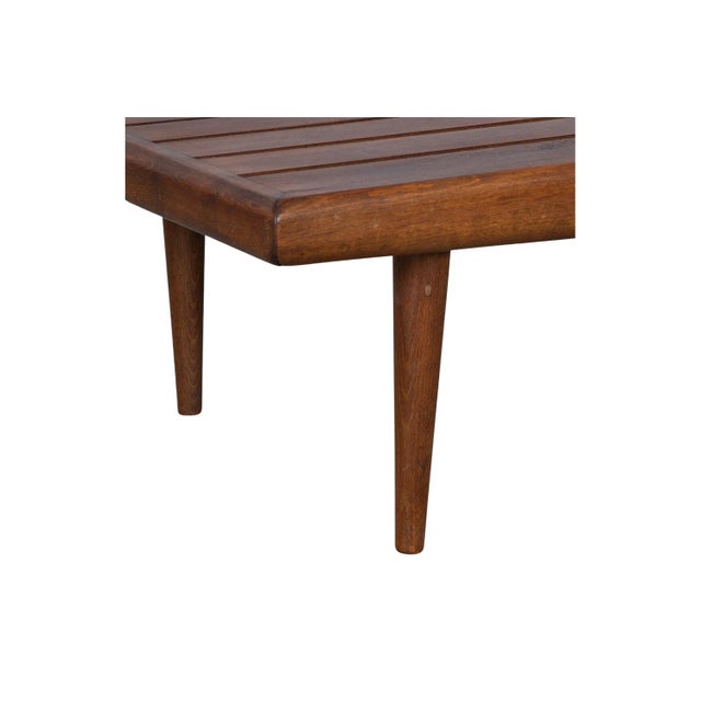 1960s Mid-Century Slatted Wood Benches Side Tables George Nelson Style- a Pair For Sale - Image 4 of 10