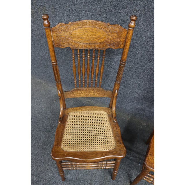 Set of 4 Larkin No. 1 Press Back Quarter Sawn Oak Side Chairs For Sale - Image 11 of 15